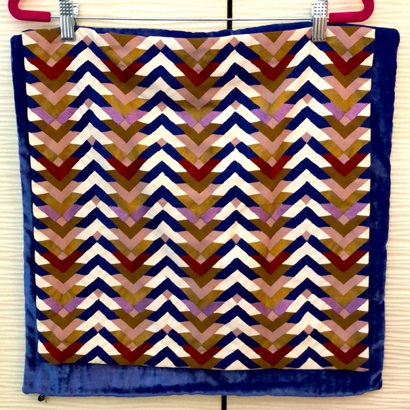 NWT West Elm set of 2 pillow covers- 1 blue velvet and 1 patterned. Covers only. - Picture 1 of 8